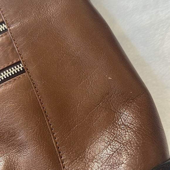 Ashwood Genuine Leather Boho Double Zip Pockets Designer Handbag Purse Deer Logo - Picture 8 of 10